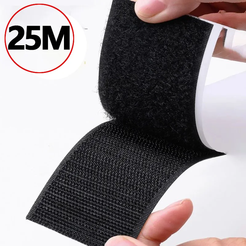 Hochleistungs-Klebeverschluss |   25 m extra starkes Klettband in Schwarz & Weiß |   20-50 mm Breitenoptionen