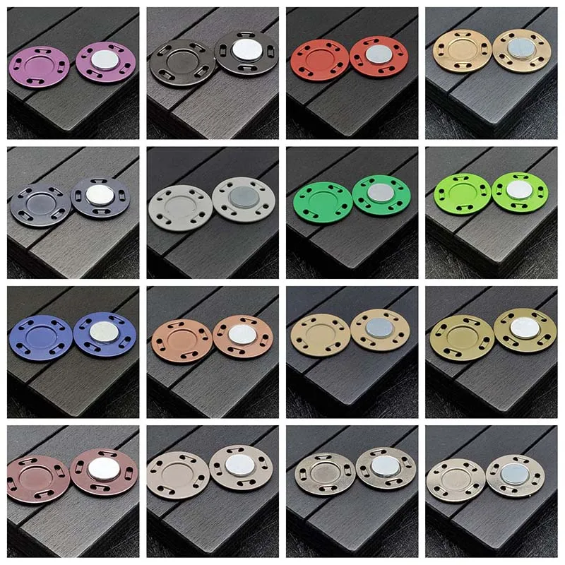 5Pairs 20Colors Metal Magnet Buckle Sewing Accessories Press Button For Jacket Bags Invisible Buckle DIY Cardigan Handwork Decor