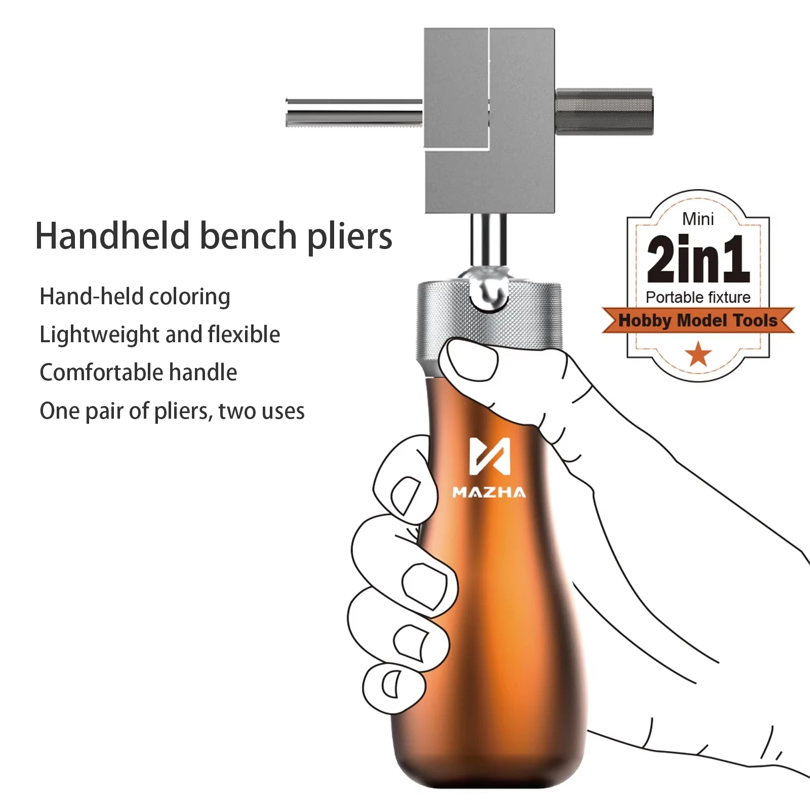 MAZHA T0011 2-in-1 Präzisions-Handspannzwinge, teilbares Bastelwerkzeug, tragbare Klemme für DIY-Modellbau, Malerei und Kunst – Detail 3
