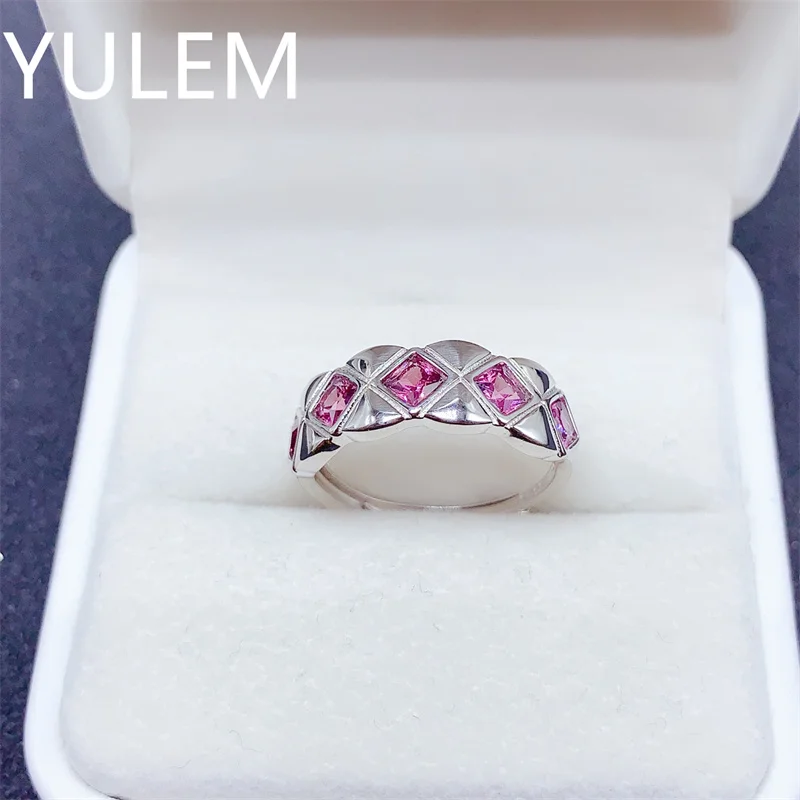 

Кольцо с натуральным гранатом из стерлингового серебра 925 пробы, женское ювелирное украшение, для свадьбы, дня рождения, с серебряным покрытием, регулируемое