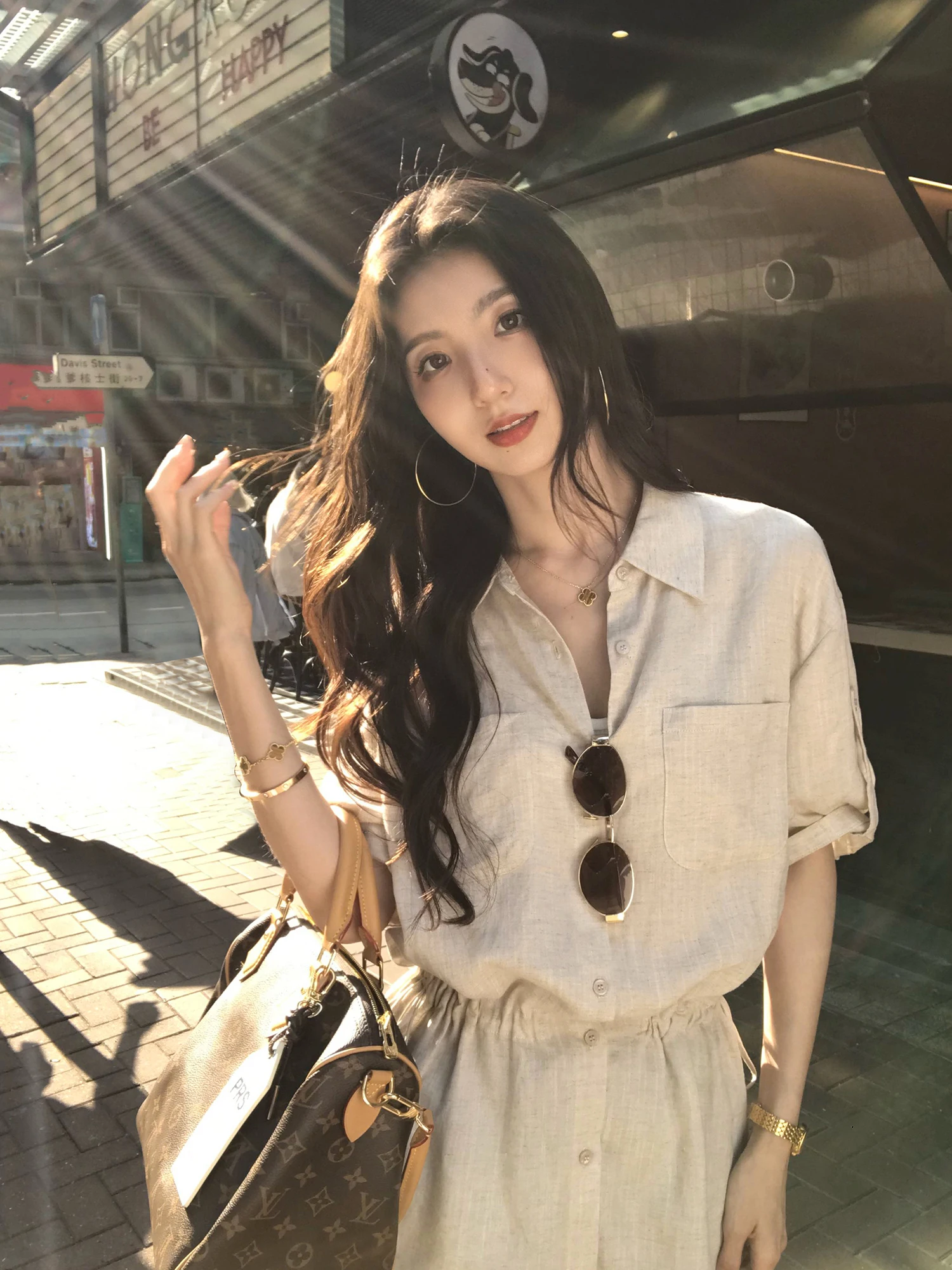 

Mulvan Women's Loose Fit Shirt with Drawstring Waist Short Sleeve Linen Blend Lacey Shirt Casual Lazy Style Fashionable