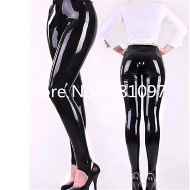 

Women Latex Rubber Black Pants Unique Rubber Jeans Customize Size