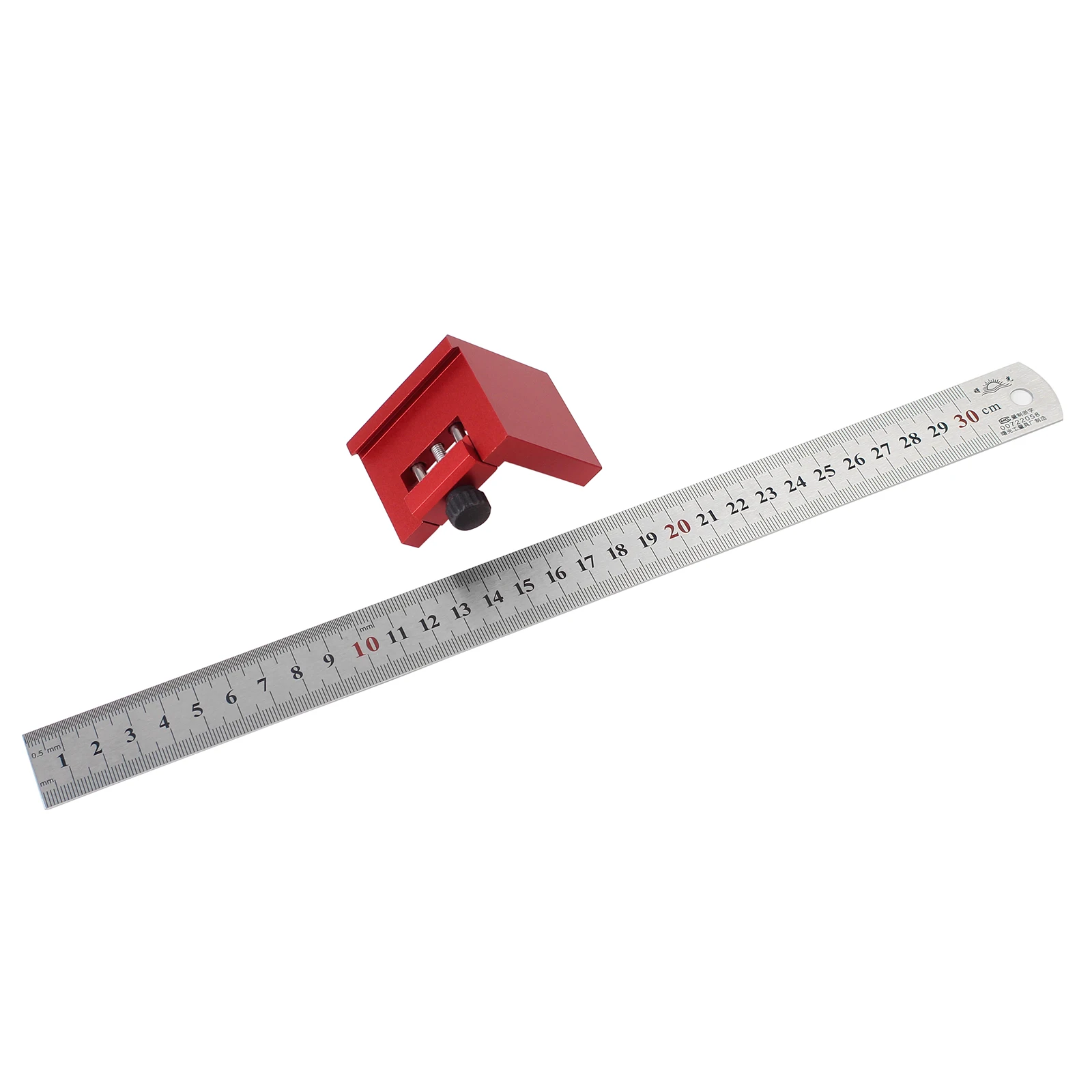 Stahl-Lineal mit Anreißblock - Aluminium-Winkelanschlaglineal, DIY Tischler-Messlehre – Detail 6