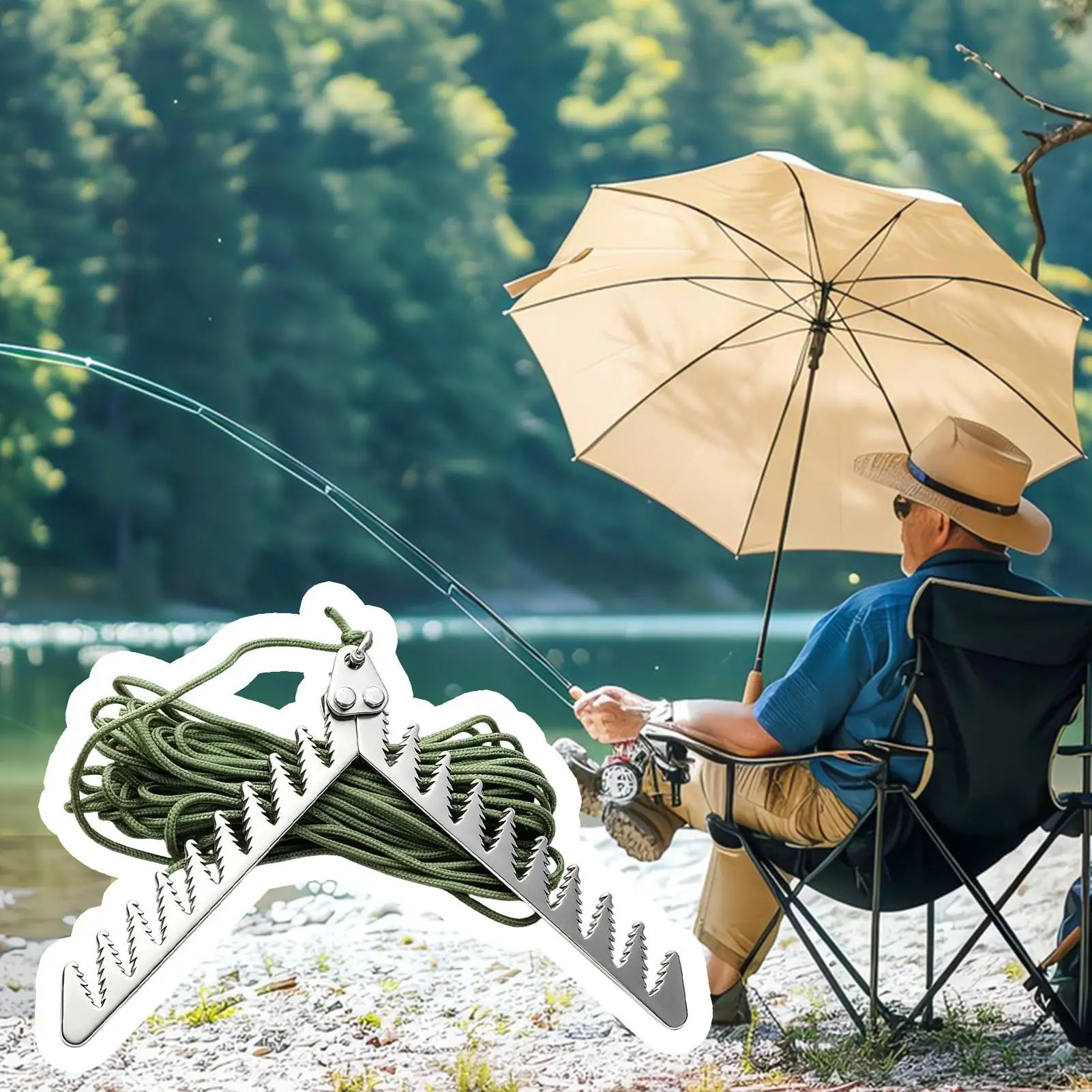 Foldable Aquatic Plants Grass Cutter Weeder With 20m Rope Folding Storage Sharks Tooth Serrated Fishing Cleaning Tool​