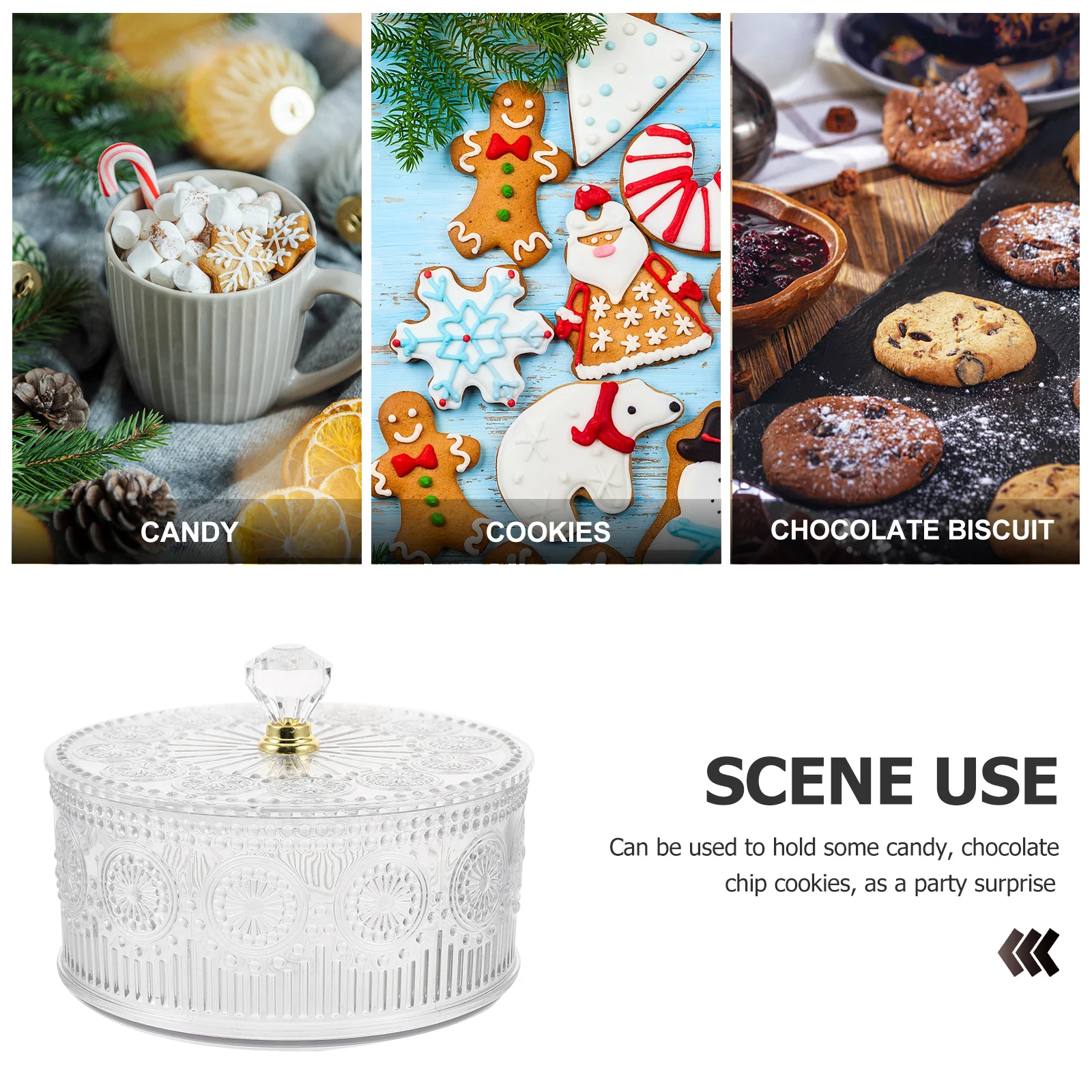 Clear Embossed Jewelry Organizer Box Transparent Multi-Functional Desktop Storage Case for Rings Earrings Necklaces Candy