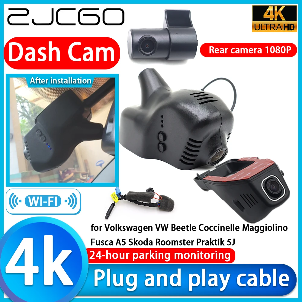 

Recorder 4K UHD Plug and Play DVR Dash Cam for Volkswagen VW Beetle Coccinelle Maggiolino Fusca A5 Skoda Roomster Praktik 5J