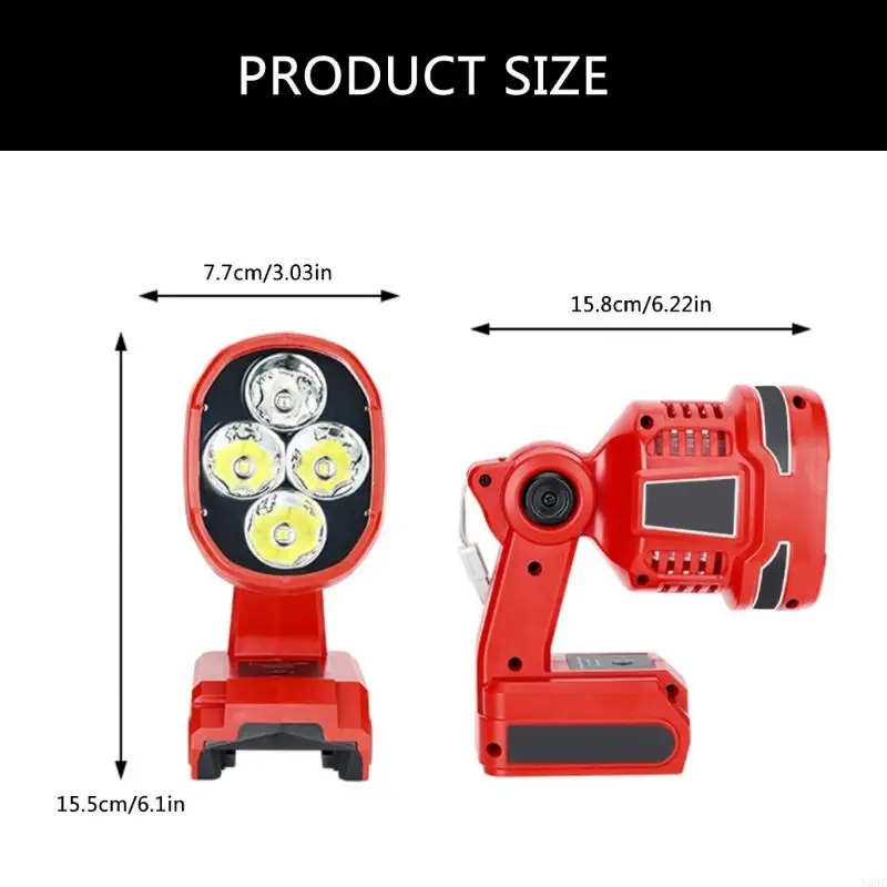N58C 12W LED sem fio LED lanterna leve Spotlight para acampamento bateria 18V-20V