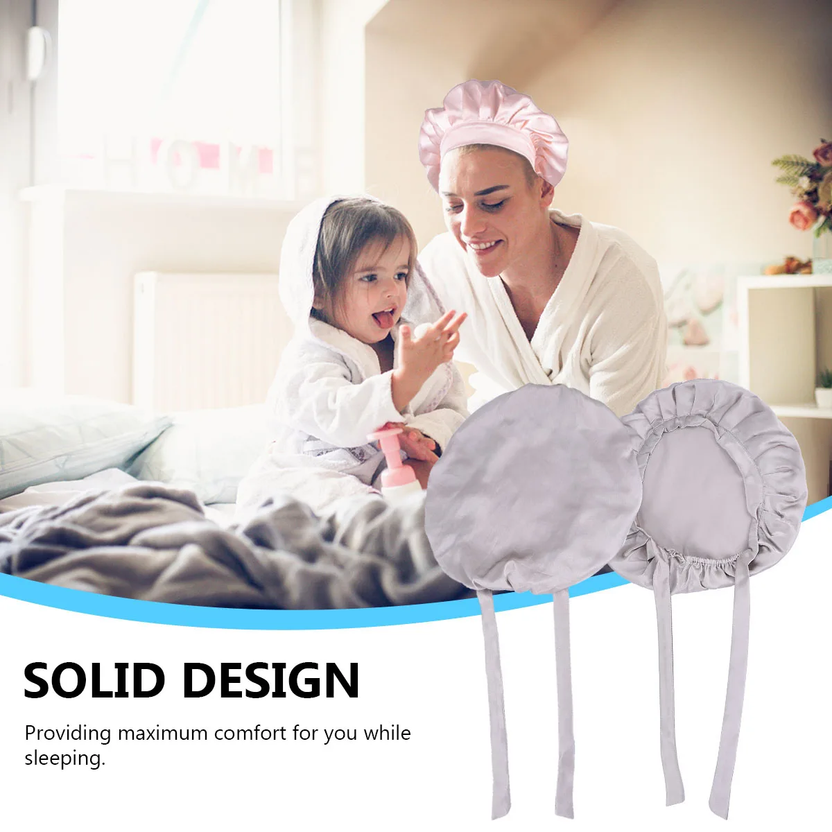 

Silk Sleep Bonnet Adjustable Women Headwear Sleeping Hat for Adult Fits Different Sizes Gentle on Hair for Oil