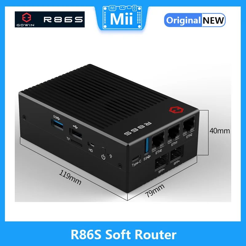 พอร์ตมัลติเน็ตสำหรับ R86S Intel Mini Host N6005 N5105 8GB/16GB/32GB พอร์ต10กิกะบิตไฟเบอร์2.5G