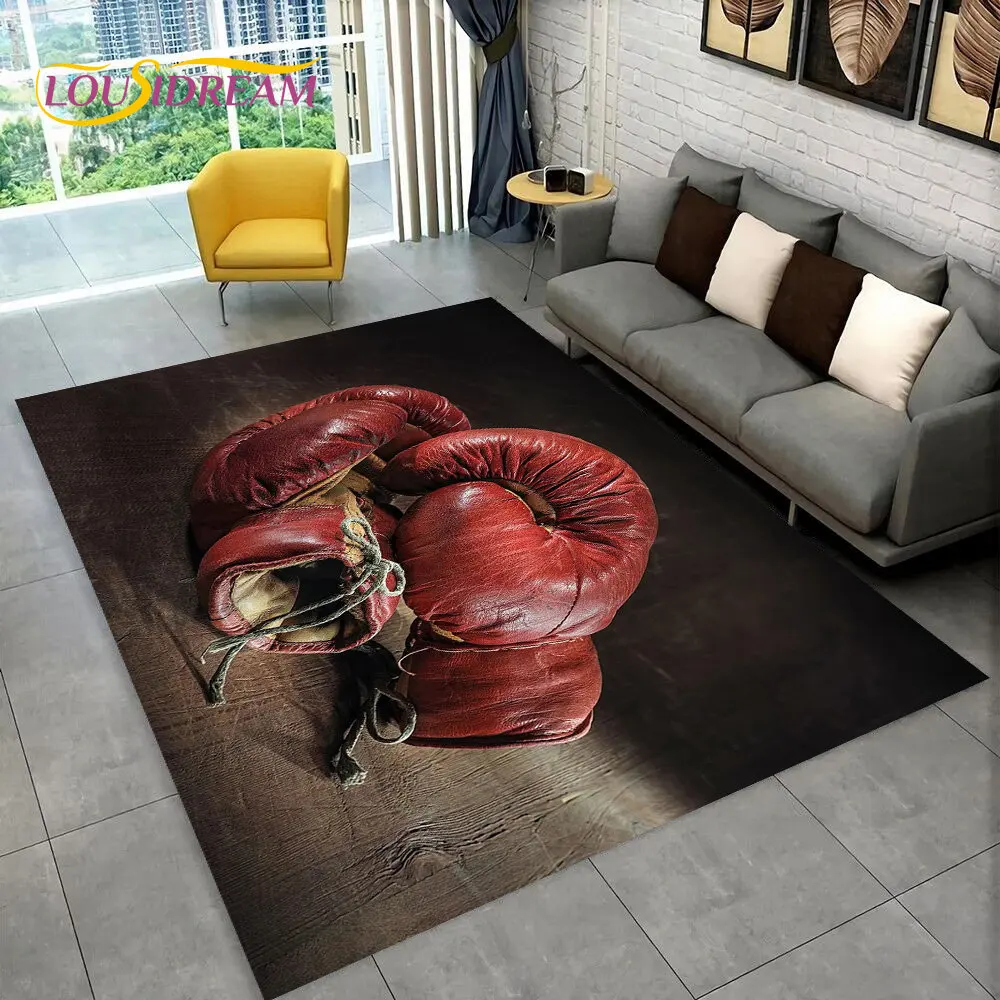 3D Boxing Gloves Boxer Fight  Area Rug Large,Carpet Rug for Living Room Bedroom Sofa Doormat Decoration,kids Non-slip Floor Mat