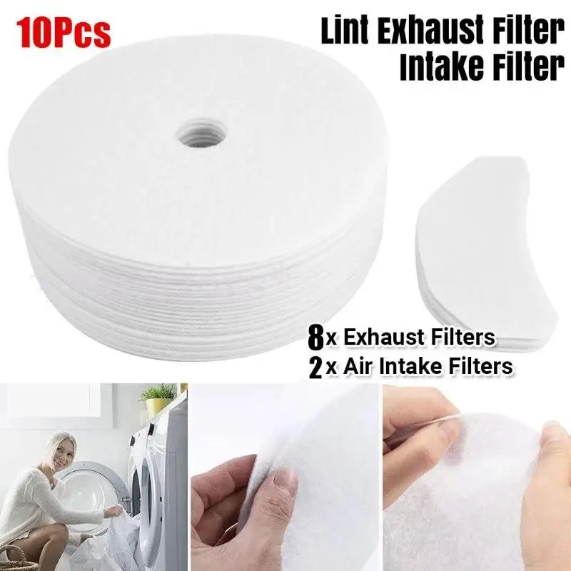 10Pc Filter Cotton Paper Clothes Dryer Air Humidifier Exhaust Filter Sheet Filtering Disc Replacement For Clothing Dryers