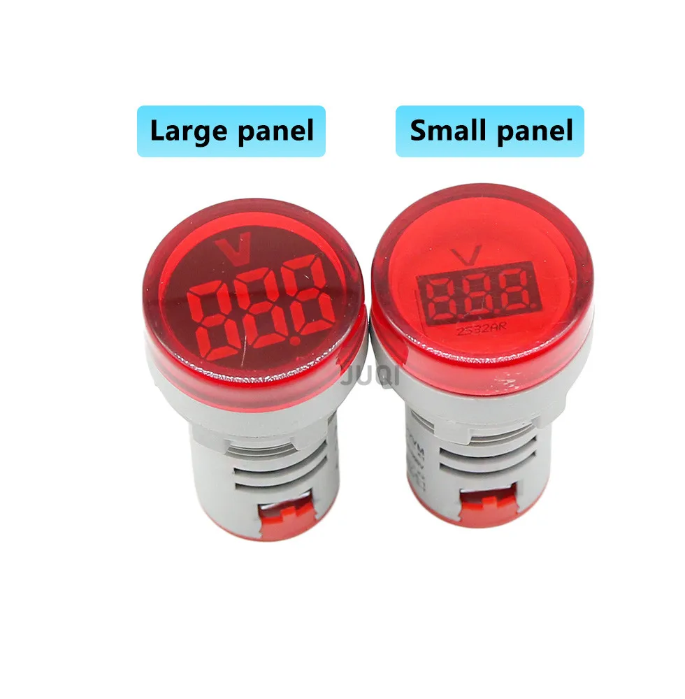 1PCS 22mm DIY Mini  Digital Voltmeter Round AC20-500V/DC5-60V Voltage Tester Meter Monitor Power LED Indicator Pilot Lamp Light