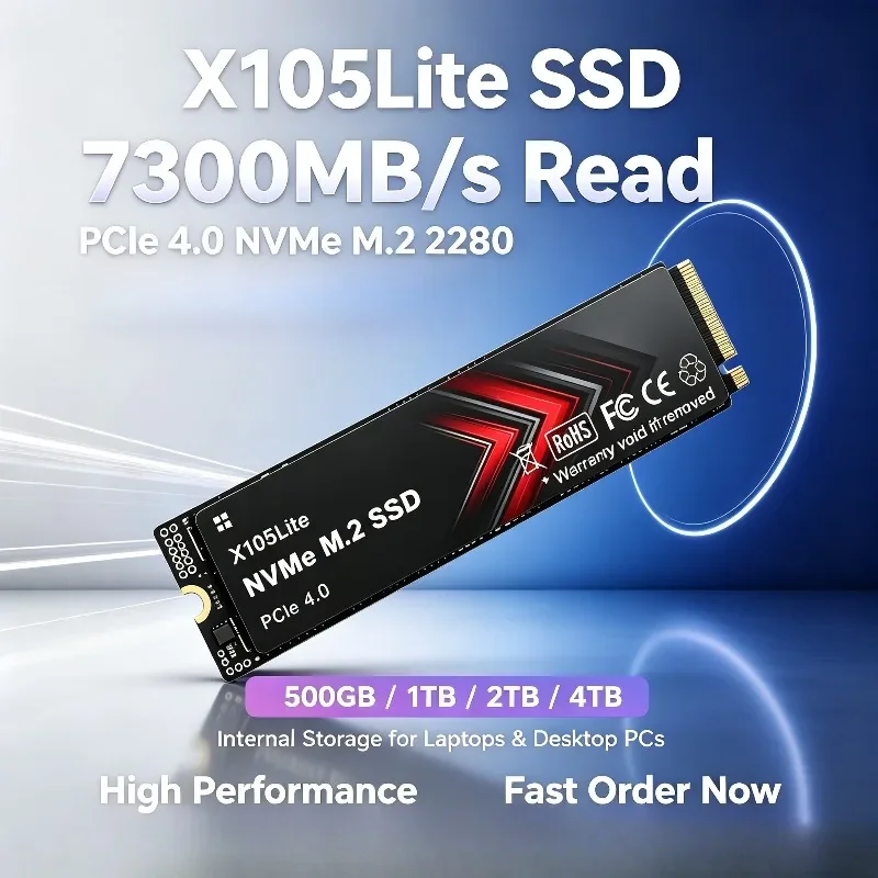 NEW X105Lite 500GB-4TB PCIe 4.0 NVMe M.2 2280 SSD 7300MB/s Seq Read Speed Internal Storage for Desktop PCs & Laptops.Original