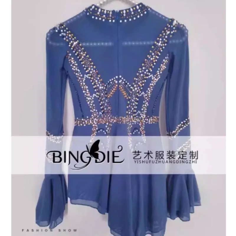 Figure Skating Dress Fitness Competition Female Performance Dress Cheerleading Art Exam  운동복셋트 Aerobics Clothing