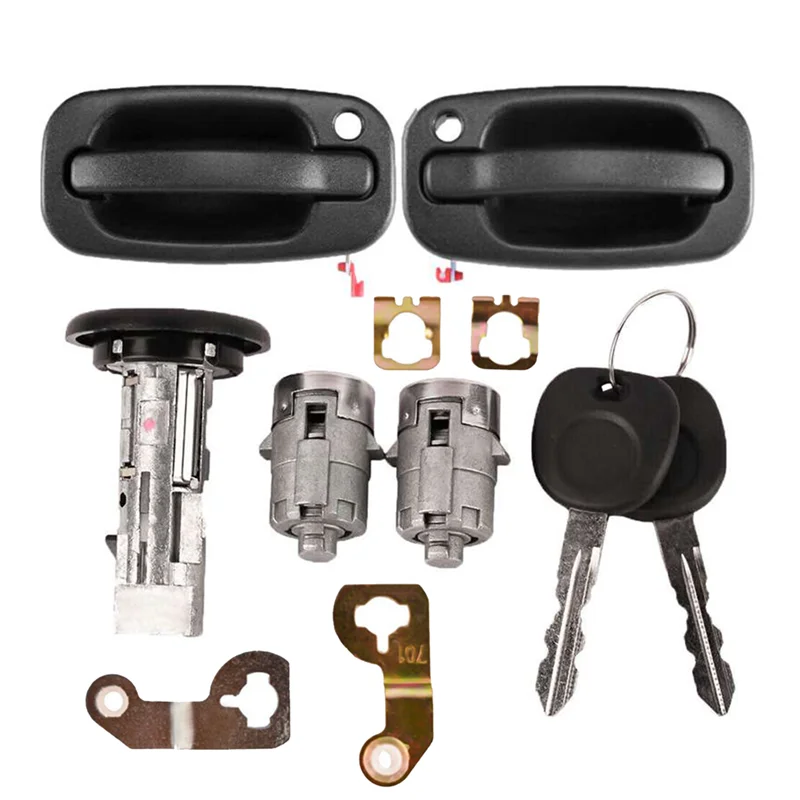

Car Ignition Switch Lock Cylinder Door Lock Kit With Keys 15298924 15034985L For Chevy Silverado 1500 2500 1999-2006 Parts
