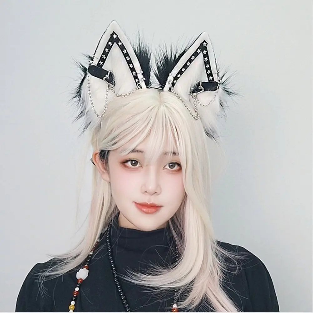 Party Costume Prop Animal Cat Ears Headband Artificial Y2K Gothic Headband Hair Accessories Reusable Hair Accessories Children 5