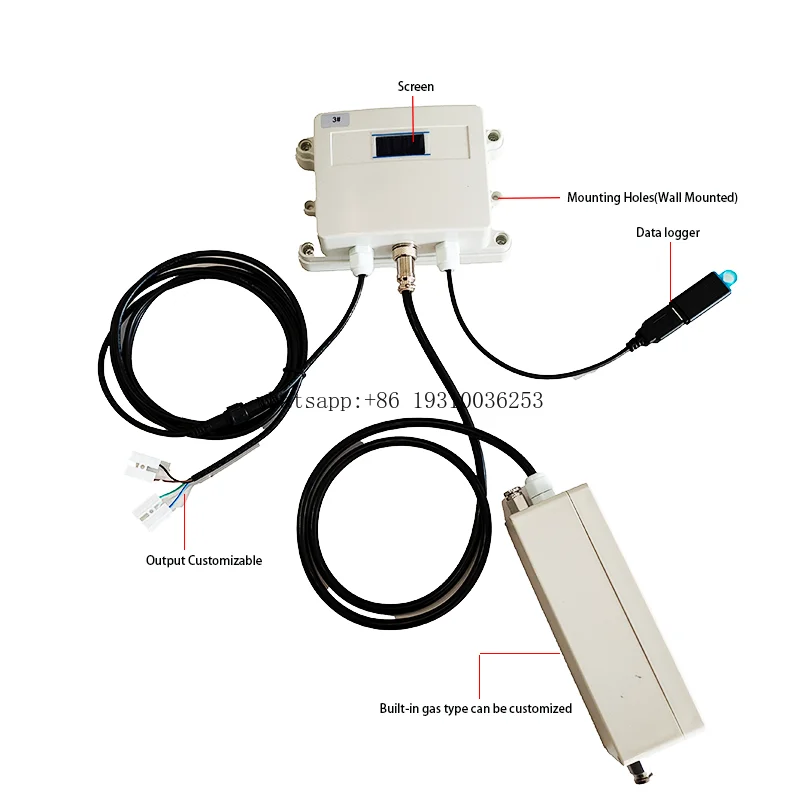 

Custom Outdoor Wall Mounted Waterproof Housing Air Co2 CO O2 Methane VOC Sensor With Data Logger Screen Air Quality