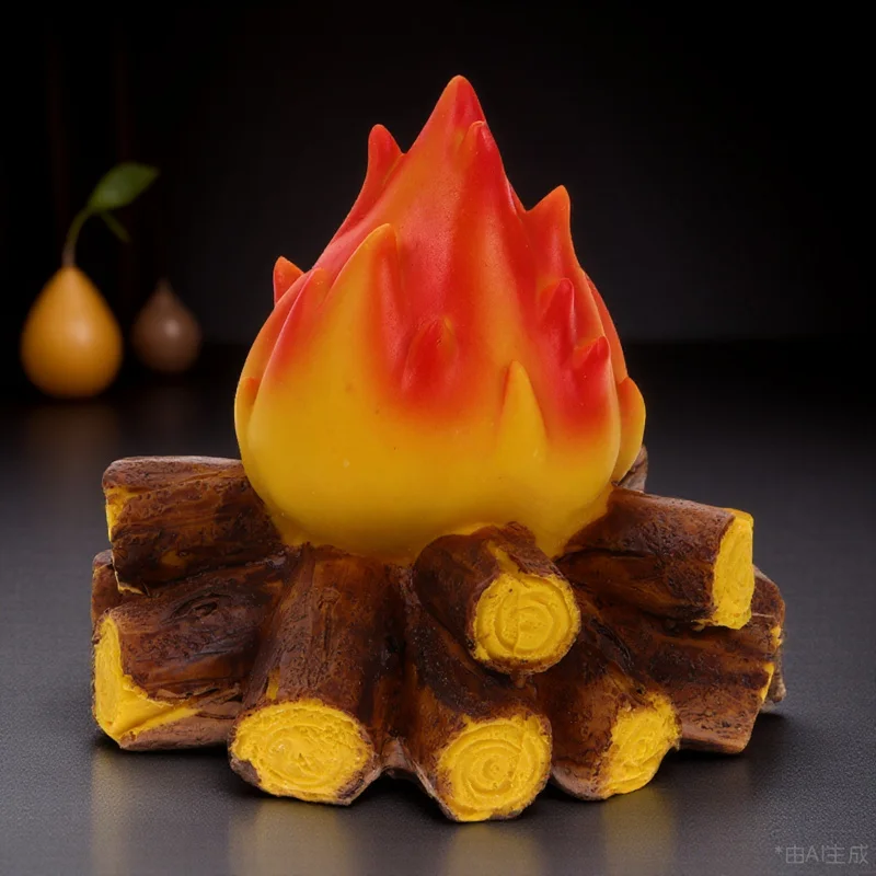 

Flame Atmosphere Lamp Resin Simulated Campfire Night Light For Home Office Holiday Decor Flickering Led Fire Simulation Light