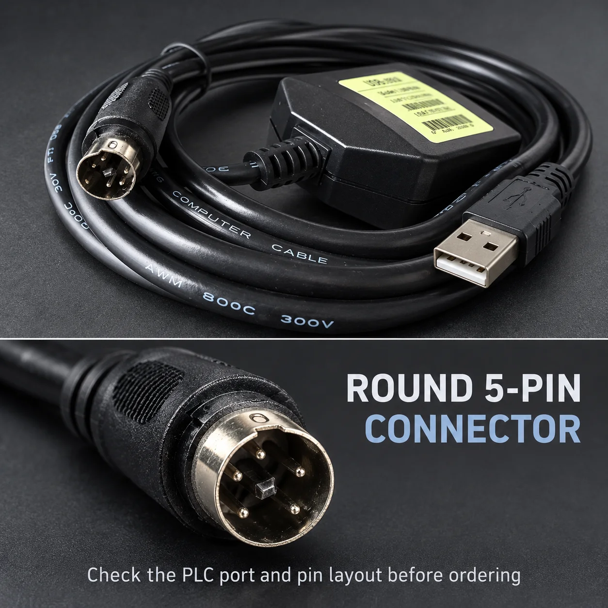 USB-AFC8513 PLC Programming Cable for Panasonic FP0 FP2 FP-X 3M Enhanced USB to RS232 Download Adapter