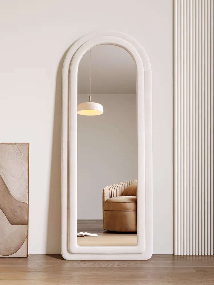 

Full body mirror, dressingr, floor standing , household girl bedroom irregular arch fitting, internet celebri