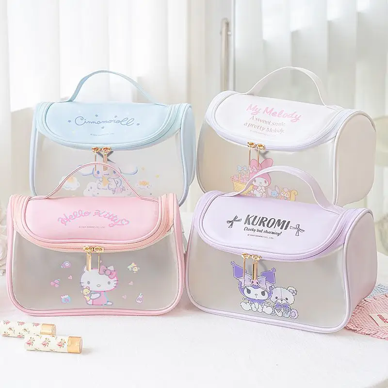 

Sanrio Kawaii Large Capacity Waterproof Handheld Bag My Melody Cinnamoroll Kuromi Hello Kitty Waterproof Travel Hook Toys Cute