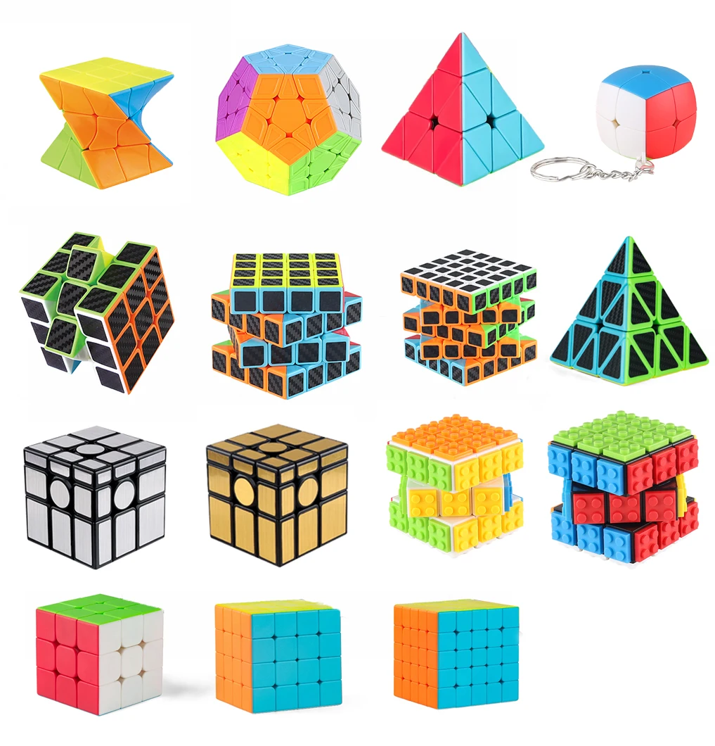 Magic Cube 3x3 4x4 5x5 Carbon Fiber Magic Cube Twelve Color Cube Professional Speed Magic Cube Educational Toys for Kid Gifts
