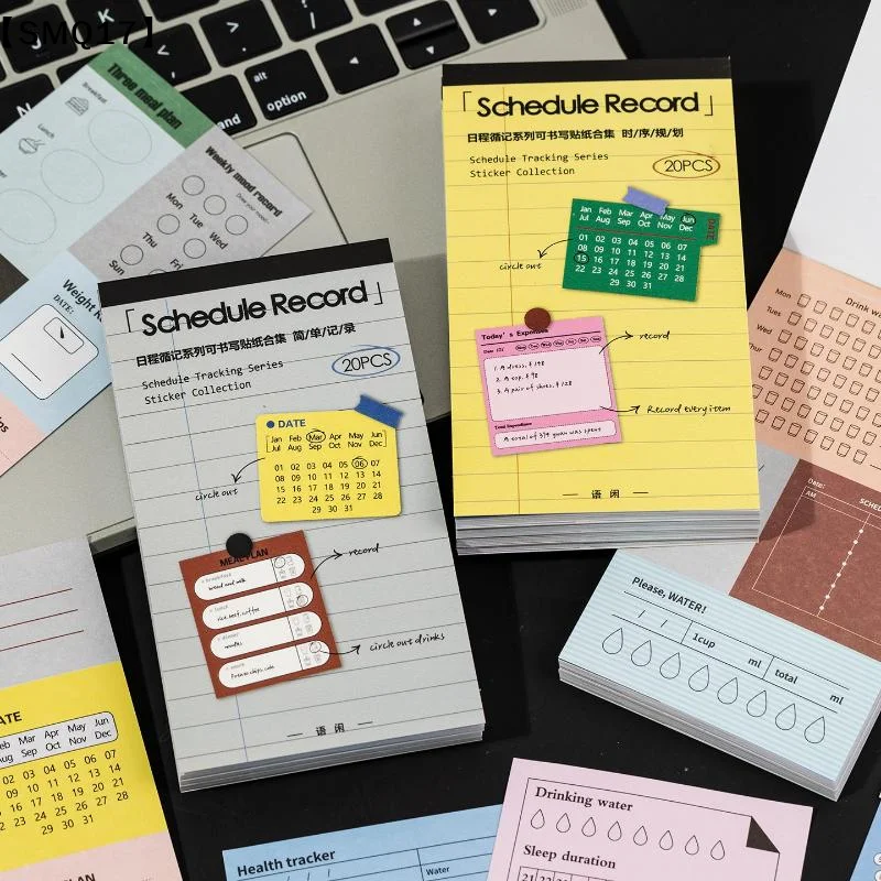 20 Multifunctional Daily Plan Stickers, Thick Paper, Schedule Recording, Tracker Stickers, Study And Office Supplies【SMQ】