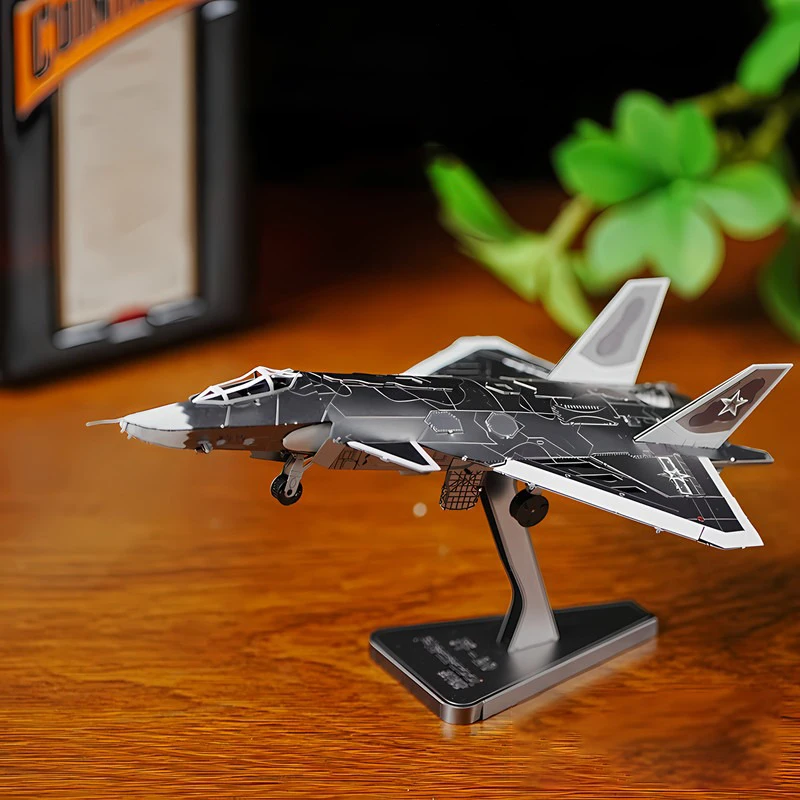 3D Metal Puzzle DIY Handmade Air Force J-20 Stealth Fighter Assembly Model Jigsaw Puzzle Toys for Kids Adult