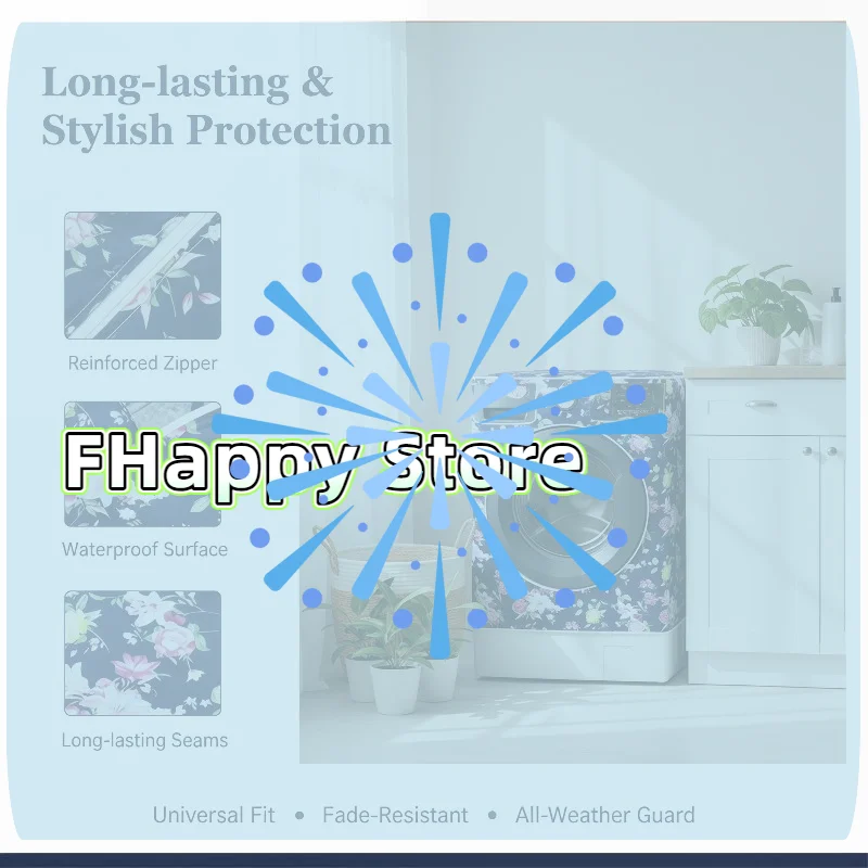 [MA]Waterproof PVC Top Loading Washing Machine Cover 5KG-9KG Washing Machine Cover Zippered Roller Dustproof Sunscreen.[MA]
