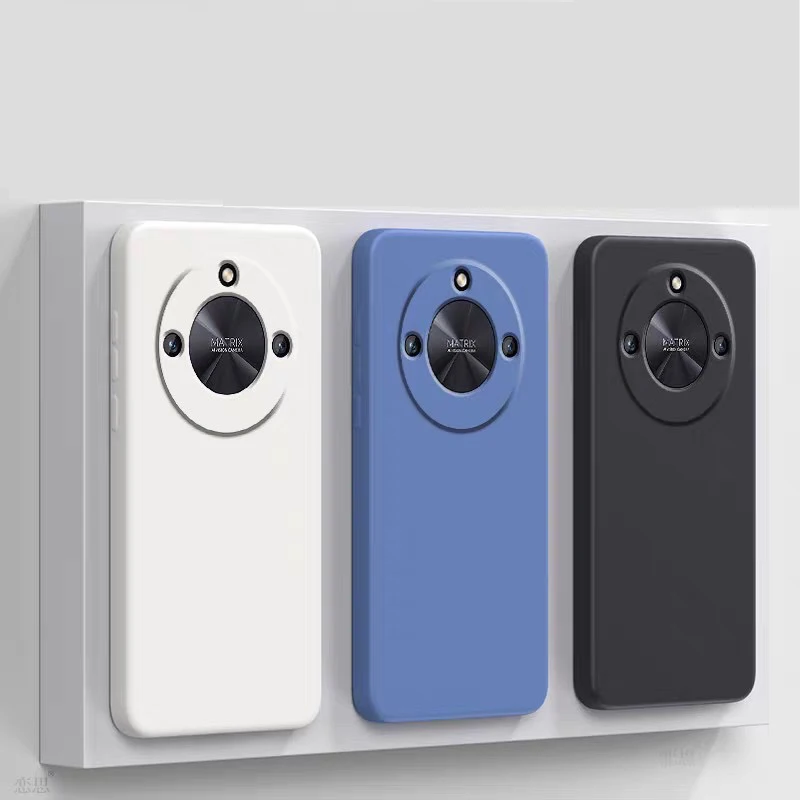 حافظة هاتف أصلية بسيطة لهاتف Honor X9 X9a X9b X9c Smart X9cSmart 5G ملحقات غطاء خلفي من السيليكون السائل المربع الناعم