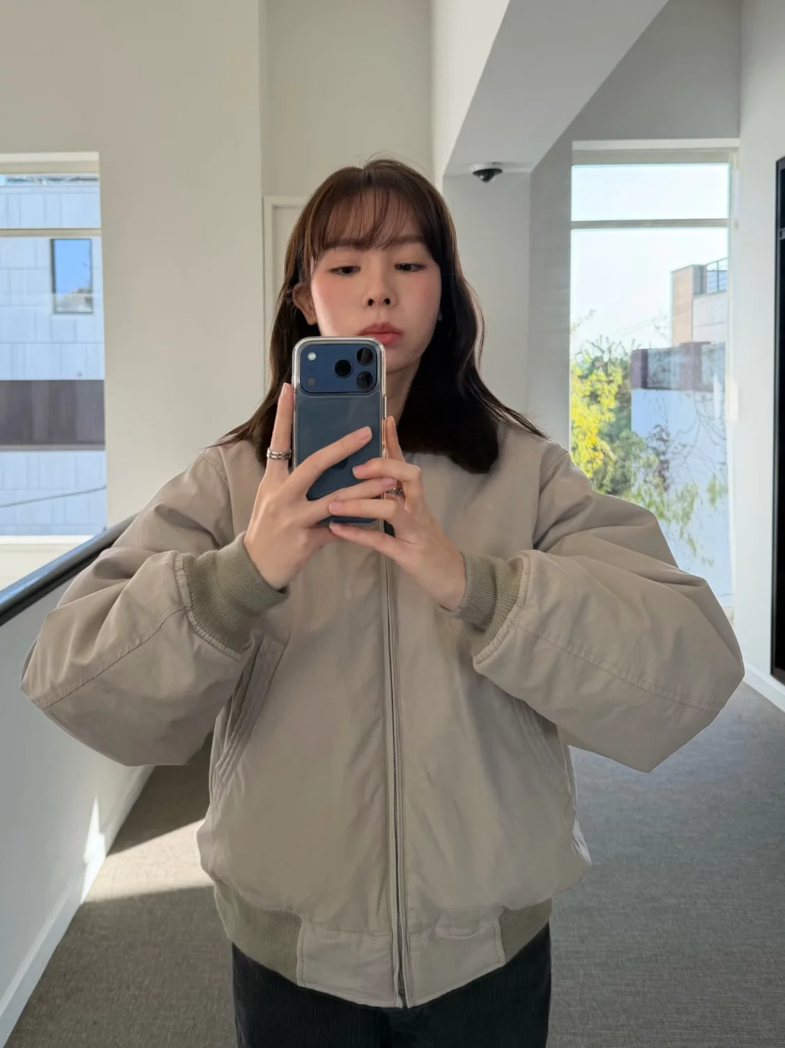 Abrigo Jaet de algodón para mujer con cuello de piel estilo coreano corte holgado invierno cálido cierre de cremallera Color largo Sve