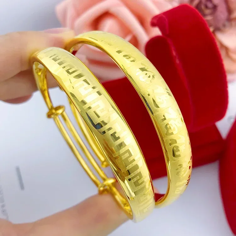 

9999 Настоящее Золото 24 К Чистое Золото Бутик Утолщенный Вес 10n Лазерная Печать Браслет Baifu Push-pull Викройка Великой Стены