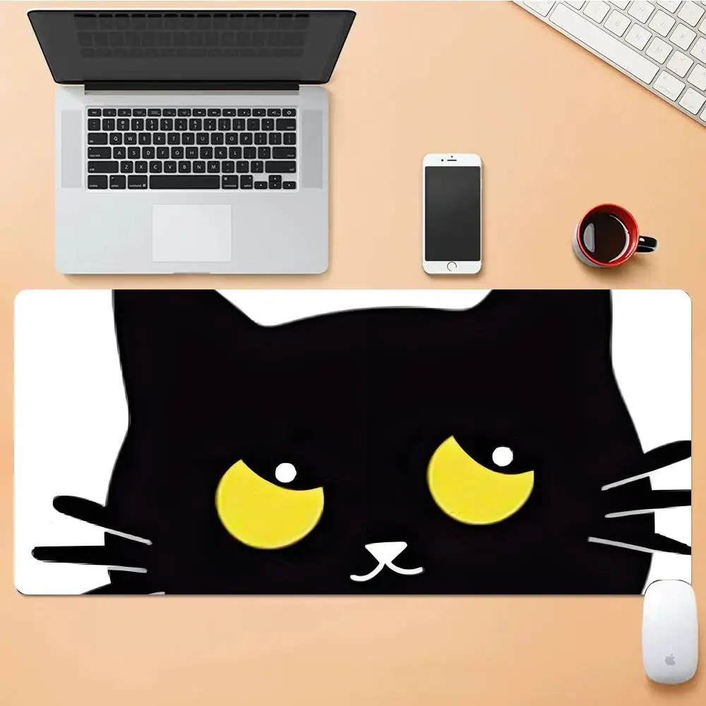 

Cute black cat Mouse Pad Desk Mouse Pad Cute HD Desk Pad Extended Gaming Keyboard Mats Large XXL Gamer Mousepad 90x40