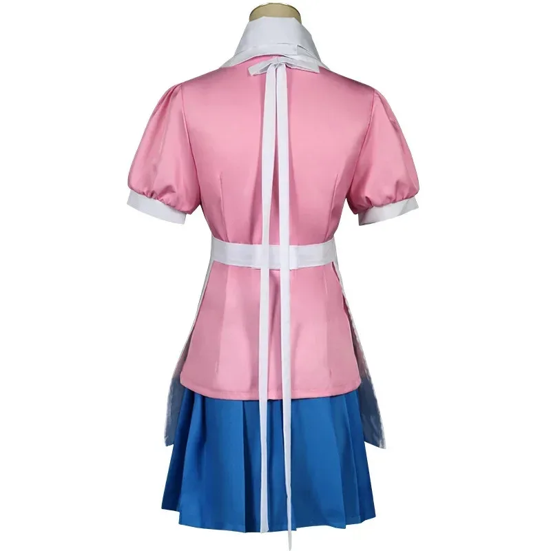 Anime Danganronpa Mikan Cosplay Tsumiki Costumes Halloween Carnival for Women Maid Dress Uniform Full Set Role Play Clothing Wig