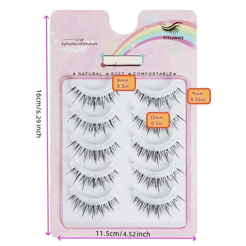 5 Pairs Of False Eyelashes Cartoon Devil Style Transparent Stem Natural Simulation Eye Makeup Tools