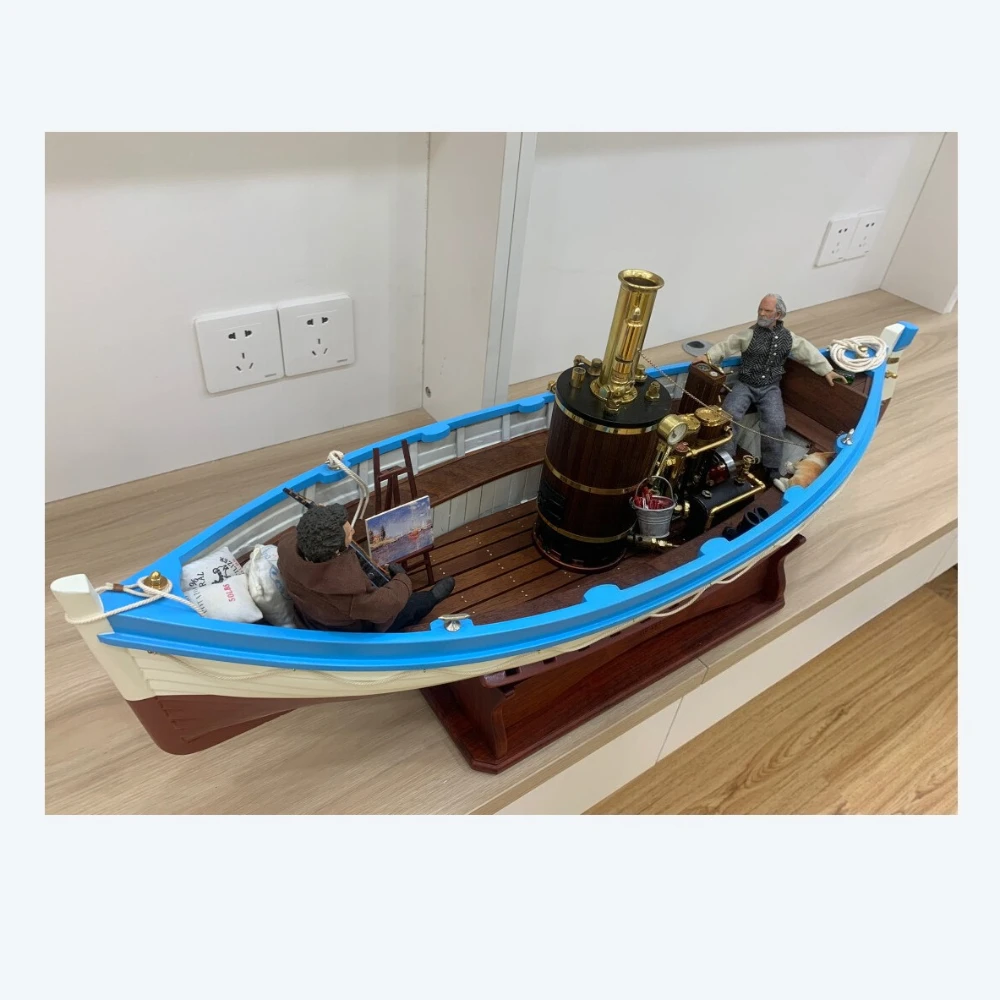 Barco de vapor chapado en oro de lujo francés, versión RTR, motor de vapor Vintage modificado mejorado, modelo de barco a vapor, Juguetes