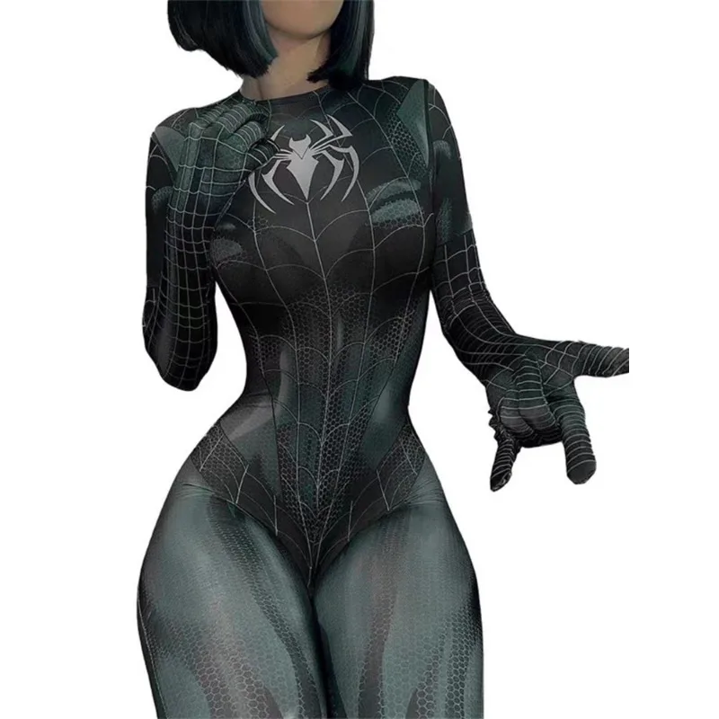 Marvel Spider Suffolk Cosplay Costume pour femme, Smile Hero, Spider Venom Cos Jumpsuits, Sexy Bodsuit, Halloween Carnival Party Outfits, Movie