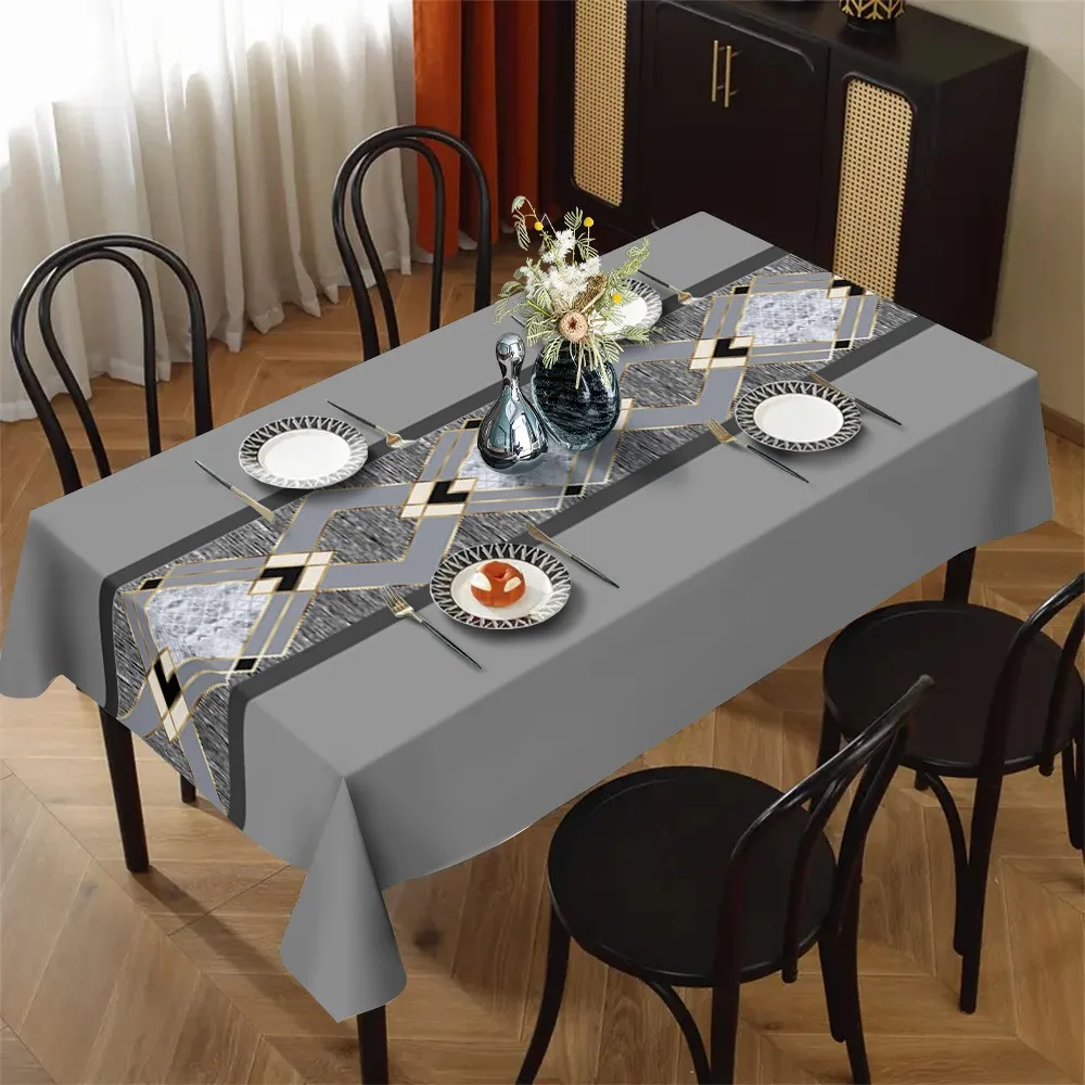 Tablecloth 1pc - Machine-woven polyester square tablecloth - Suitable for indoor/outdoor usezyc