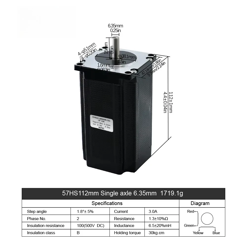 HLTNC Poland Warehouse Hybrid open-loop 112mm high-power single-axis dual-axis Nema23 stepper motor 3Nm 3A for numerical control