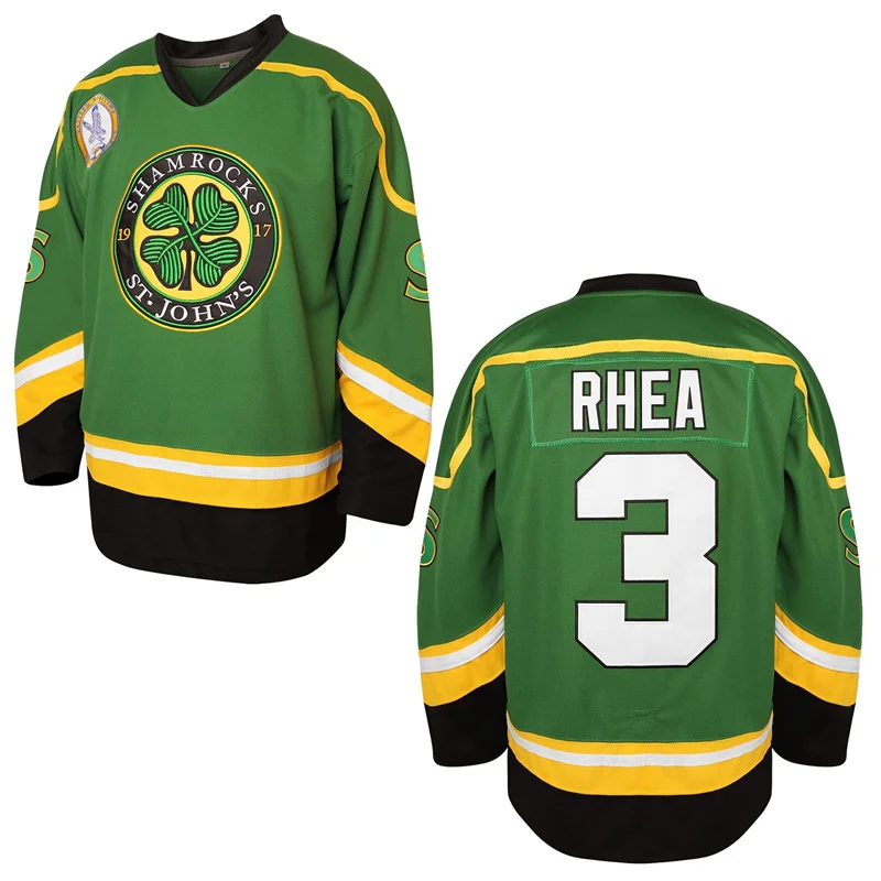 

ST John's Shamrocks #3 Ross BOSS RHEA Ice Hockey Jersey Men Sportswear Sewing Embroidery