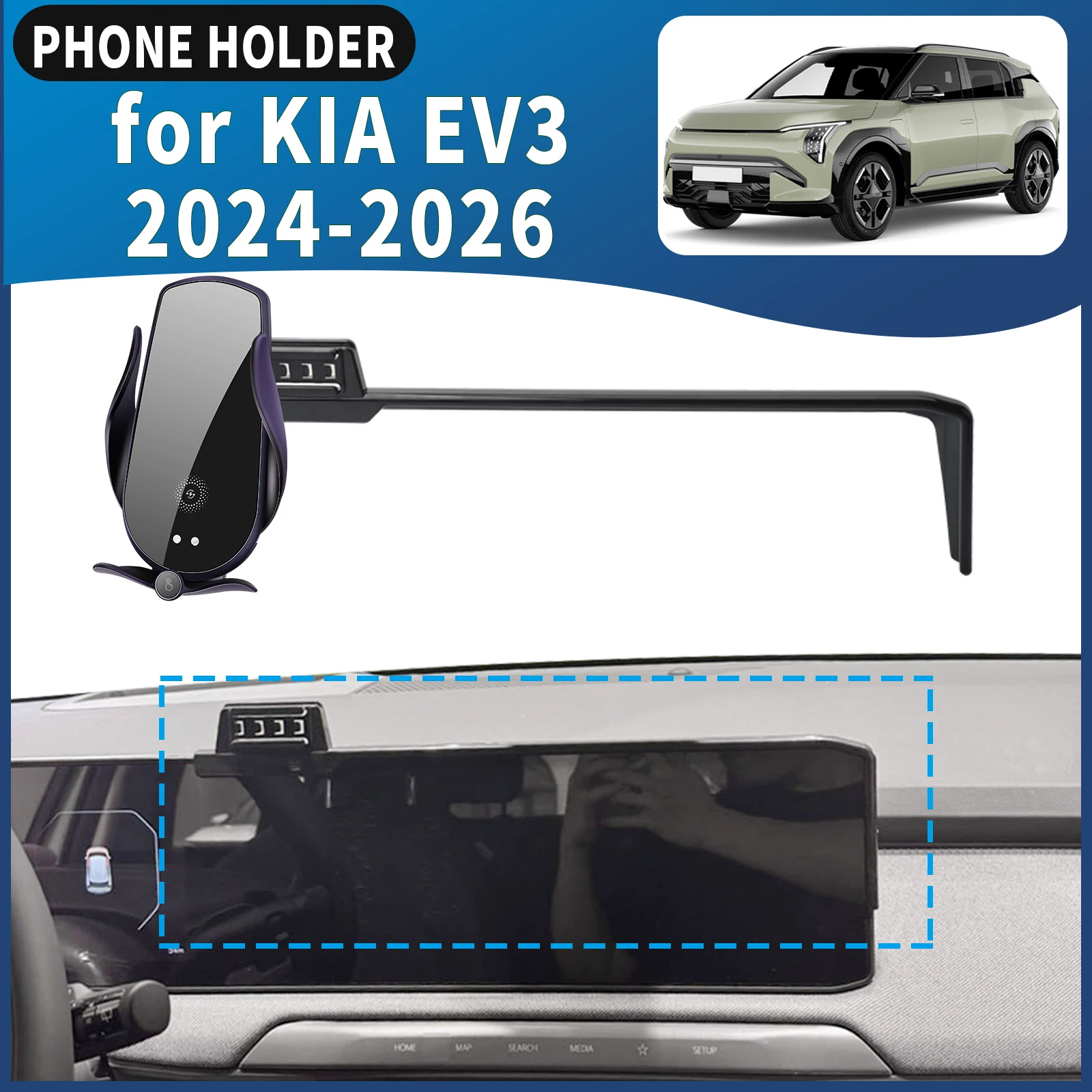 

fit for KIA EV3 2024-2026 GT-Line Car Phone Holder Mount Vehicle-Specific GPS Navigation Easy Installation accessoires