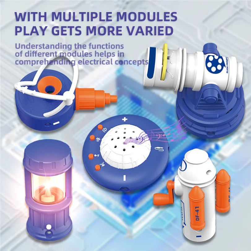 Cross border AI Voice Learning Electronic Building Blocks Puzzle Children's Toys DIY Scientific Physics Experimental Educational - Image 4