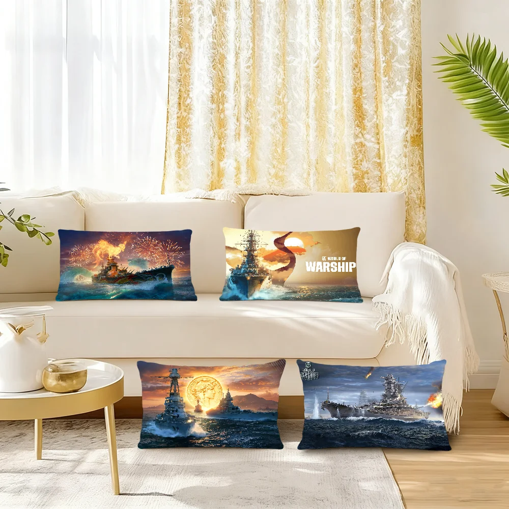 Game W-World Of W-WarshipsS Cushion Cover Rectangle Pillow Case Printing Bedside Sofa Room Home Decoration Pillowcase