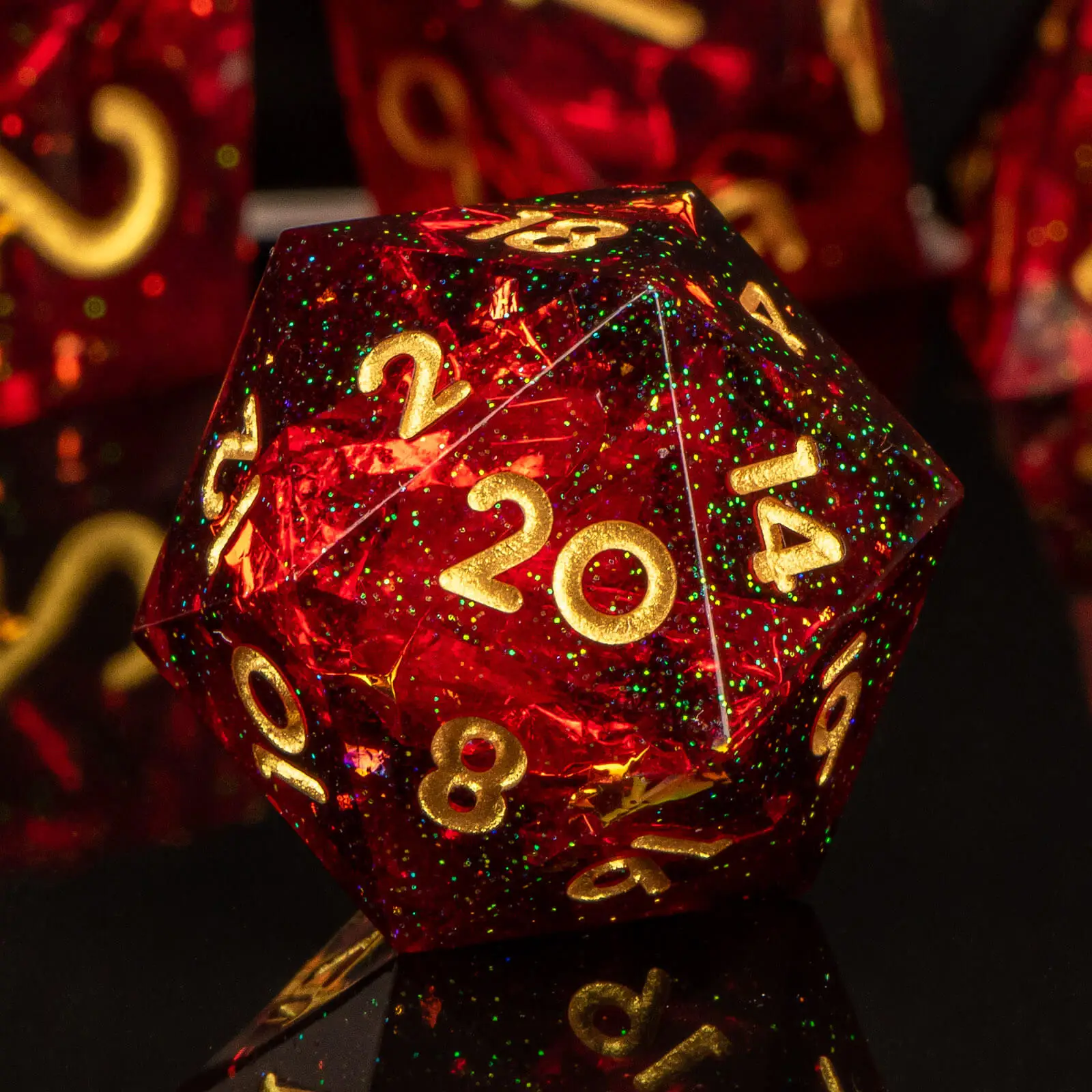 

DND Resin Sharp Edge Dice Set, Handmade D and D Dungeon and Dragon Polyhedral Dice, RPG Role Playing Games D&D Dice