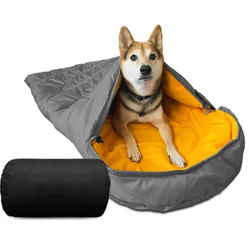 Fleece Pet Sleep Bag Bed Mat, Blanket Cushion Mattress, Drawstring, Outdoor Camping Dog Mats 1