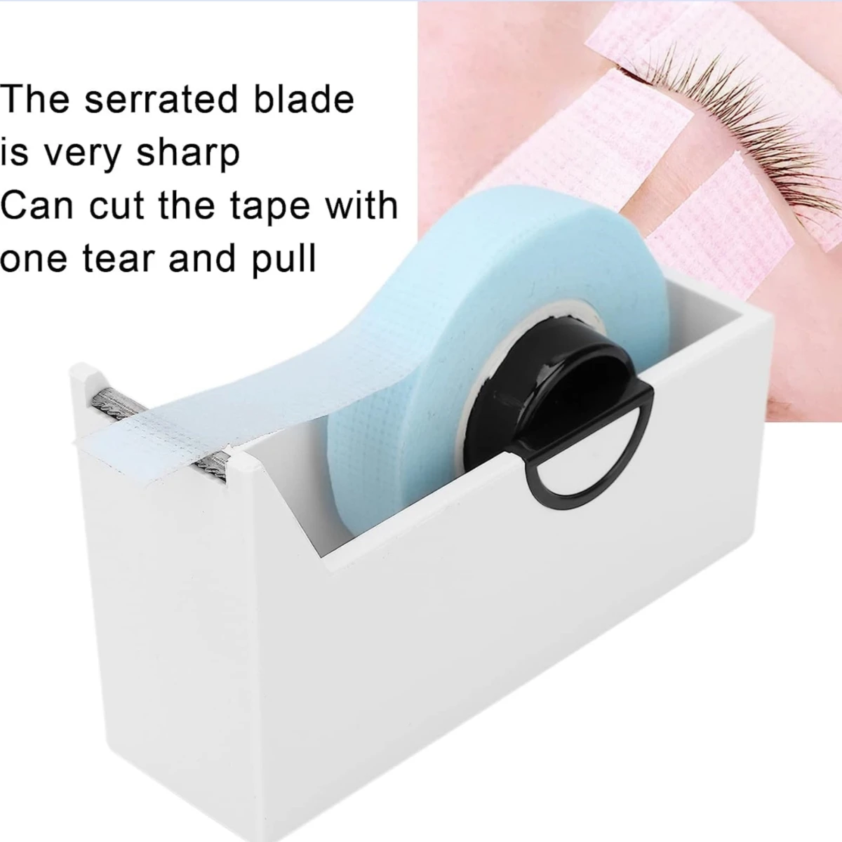 Eyelash Extension Tool Acrylic Lash Adhesive Tape Cutter 6 pcs Lash Dispenser Large Storage Box