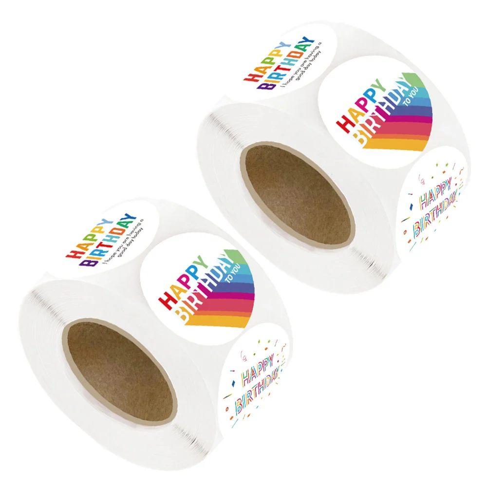 Birthday Stickers Cartoon Stickers Rolls DIY Sealing Adorable Gift Bag Decorative Child Cartoon Label Stationery Paper Craft