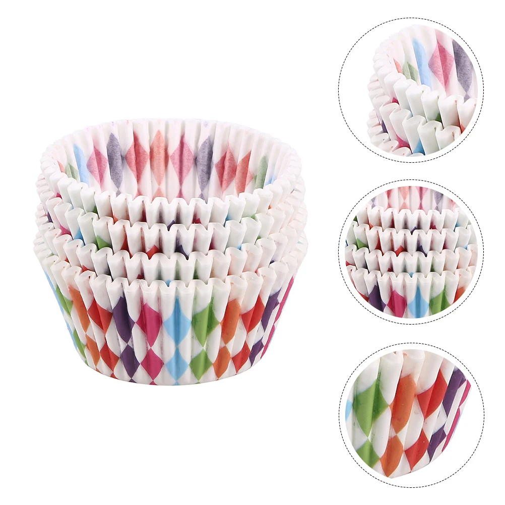 

200 Pcs Standard Baking Cups Paper Cupcake Liner Muffins Colorful Wood Pulp Child