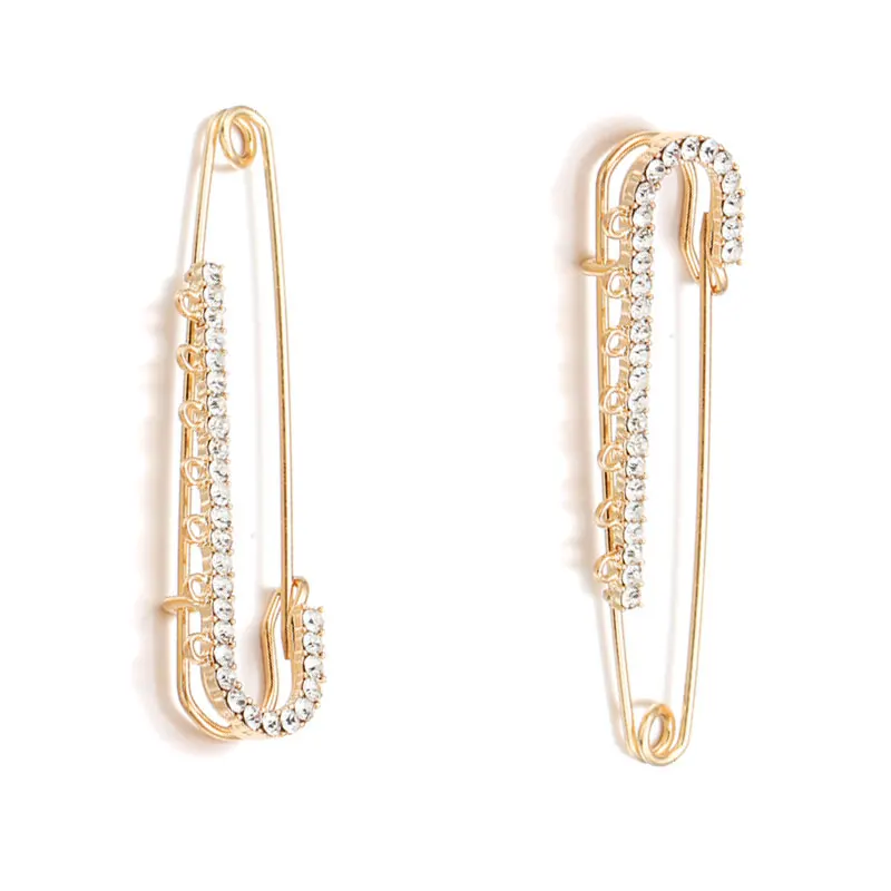 1 قطعة سبائك حجر الراين بروش دبابيس الذهب الفضة اللون السلامة دبابيس ثابتة للملابس الديكور صنع المجوهرات V1033 #5