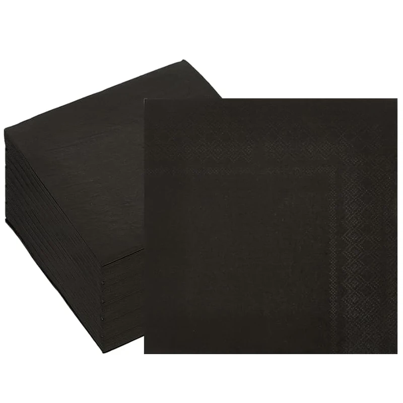 20/60Pcs Black Disposable Napkins, 3-Ply 6.5 x 6.5 Inch Paper Dinner Napkins for Birthday Wedding Christmas Party Supplies